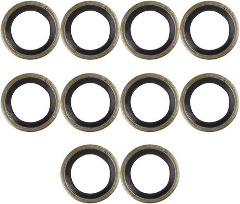 X AUTOHAUX 10pcs M6 Bronze Tone Car Engine Oil Drain Crush Flat Bonded Washer Gaskets in Saudi Arabia