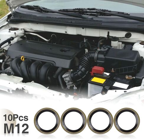 X AUTOHAUX 10pcs M6 Bronze Tone Car Engine Oil Drain Crush Flat Bonded Washer Gaskets in Saudi Arabia