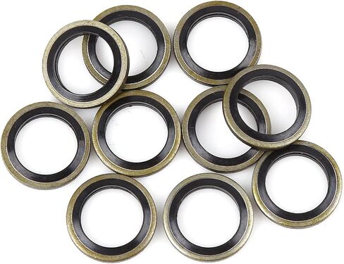 X AUTOHAUX 10pcs M6 Bronze Tone Car Engine Oil Drain Crush Flat Bonded Washer Gaskets in Saudi Arabia