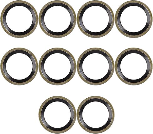 X AUTOHAUX 10pcs M6 Bronze Tone Car Engine Oil Drain Crush Flat Bonded Washer Gaskets in Saudi Arabia