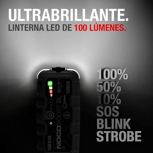 NOCO Boost X GBX45 1250A 12V بطارية ليثيوم محمولة فائقة الأمان، حزمة معززة لبطارية السيارة، شاحن باور بانك USB-C، وكابلات توصيل لما يصل إلى 6.5 لتر من الغاز ومحركات ديزل 4.0 لتر in Saudi Arabia