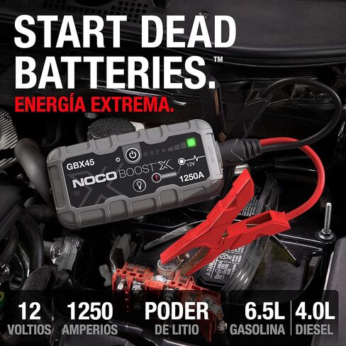 NOCO Boost X GBX45 1250A 12V بطارية ليثيوم محمولة فائقة الأمان، حزمة معززة لبطارية السيارة، شاحن باور بانك USB-C، وكابلات توصيل لما يصل إلى 6.5 لتر من الغاز ومحركات ديزل 4.0 لتر in Saudi Arabia