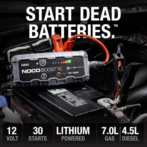 NOCO Boost XL GB50 1500 Amp 12-Volt UltraSafe Lithium Jump Starter Box, Car Battery Booster Pack, Portable Power Bank Charger, and Jumper Cables for up to 7-Liter Gasoline and 4-Liter Diesel Engines in Saudi Arabia
