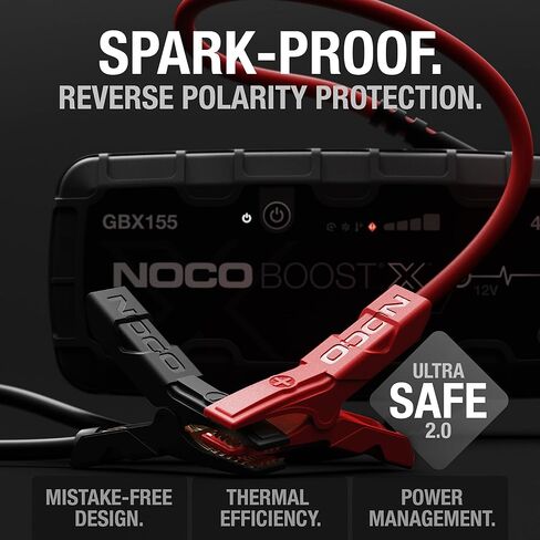 NOCO Boost X GBX155 4250A 12V UltraSafe Portable Lithium Jump Starter, Car Battery Booster Pack, USB-C Powerbank Charger, and Jumper Cables for up to 10.0-Liter Gas and 8.0-Liter Diesel Engines in Saudi Arabia