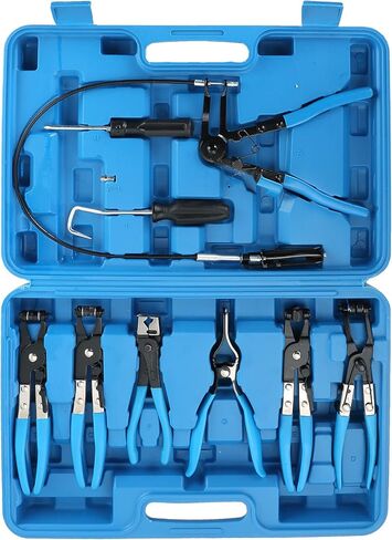 ATPEAM 9pcs Hose Clamp Pliers, Long Reach Wire Spring Hose Clamp Pliers Remover for Automotive Coolant Radiator Heater and Water Hose with Band Flat or Large Clamps in Saudi Arabia