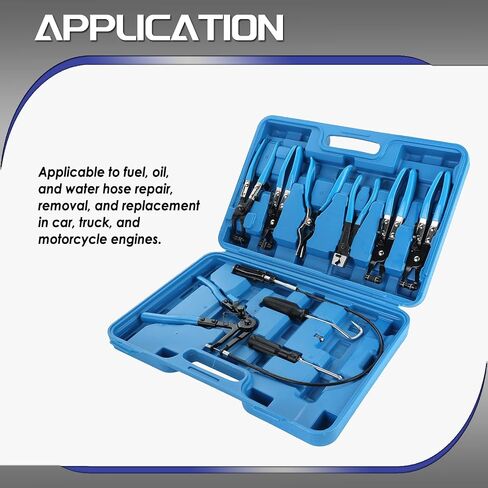 ATPEAM 9pcs Hose Clamp Pliers, Long Reach Wire Spring Hose Clamp Pliers Remover for Automotive Coolant Radiator Heater and Water Hose with Band Flat or Large Clamps in Saudi Arabia
