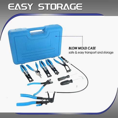 ATPEAM 9pcs Hose Clamp Pliers, Long Reach Wire Spring Hose Clamp Pliers Remover for Automotive Coolant Radiator Heater and Water Hose with Band Flat or Large Clamps in Saudi Arabia