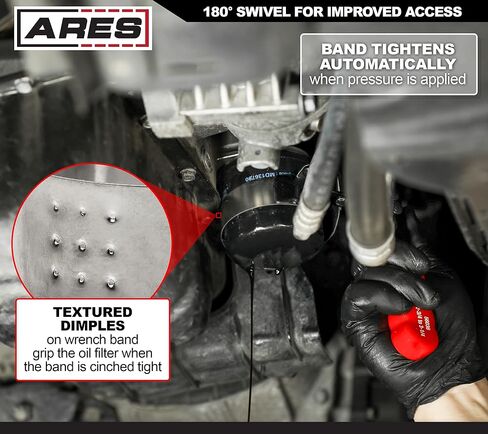 ARES 56065-4-Piece Swivel Oil Filter Wrench Set with Storage Pouch - Wrenches Cover 2 3/4-Inch to 5 1/4-Inch (70mm to 133mm) Diameter Filters - 180-Degree Swivel - Automatically Tightens on Filter in Saudi Arabia
