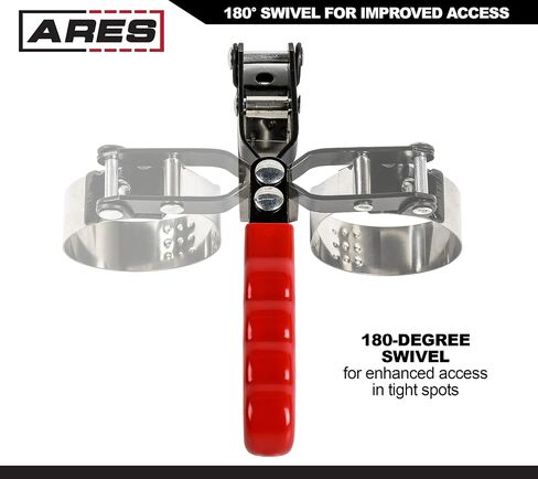 ARES 56065-4-Piece Swivel Oil Filter Wrench Set with Storage Pouch - Wrenches Cover 2 3/4-Inch to 5 1/4-Inch (70mm to 133mm) Diameter Filters - 180-Degree Swivel - Automatically Tightens on Filter in Saudi Arabia