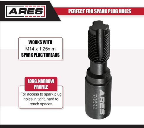 ARES 70692 - Limited Access Thread Chaser - Fits M14 x 1.25mm Size Plugs - Perfect for Spark Plug Holes in Confined and Limited Access Areas in Saudi Arabia