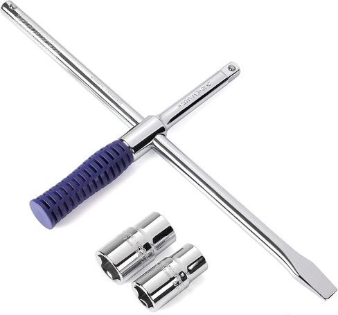 مجموعة مفاتيح ربط عالمية مقاس 15 بوصة من WORKPRO، مفتاح ربط متقاطع بأربعة اتجاهات، مفتاح ربط عجلة عالي التحمل مقاس 1/2 بوصة، مزيل صواميل الإطارات فائق القوة مع تشغيل موفر للعمالة، مثالي لإصلاح إطارات السيارة in Kuwait