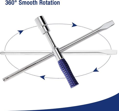 مجموعة مفاتيح ربط عالمية مقاس 15 بوصة من WORKPRO، مفتاح ربط متقاطع بأربعة اتجاهات، مفتاح ربط عجلة عالي التحمل مقاس 1/2 بوصة، مزيل صواميل الإطارات فائق القوة مع تشغيل موفر للعمالة، مثالي لإصلاح إطارات السيارة in Kuwait