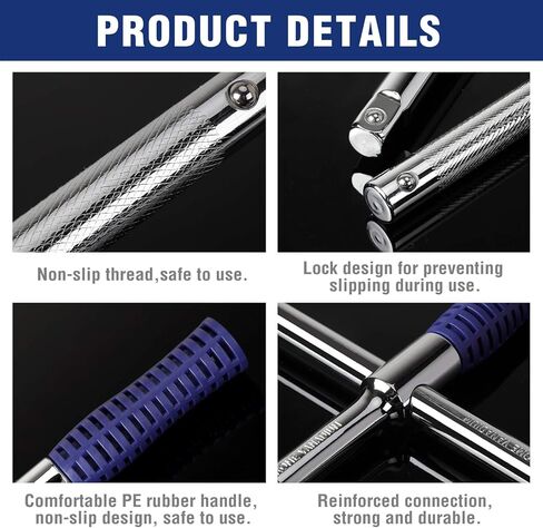 مجموعة مفاتيح ربط عالمية مقاس 15 بوصة من WORKPRO، مفتاح ربط متقاطع بأربعة اتجاهات، مفتاح ربط عجلة عالي التحمل مقاس 1/2 بوصة، مزيل صواميل الإطارات فائق القوة مع تشغيل موفر للعمالة، مثالي لإصلاح إطارات السيارة in Kuwait