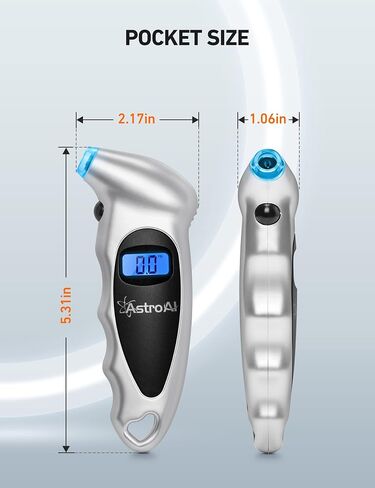 AstroAI 2 Pack Digital Tire Pressure Gauge 150 PSI 4 Settings for Car Truck Bicycle with Backlit LCD and Non-Slip Grip Car Accessories in Saudi Arabia