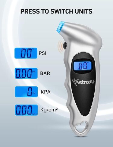 AstroAI 2 Pack Digital Tire Pressure Gauge 150 PSI 4 Settings for Car Truck Bicycle with Backlit LCD and Non-Slip Grip Car Accessories in Saudi Arabia