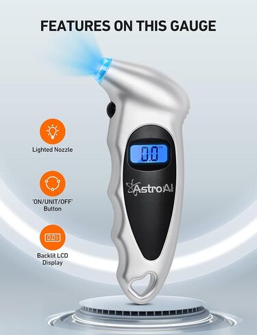 AstroAI 2 Pack Digital Tire Pressure Gauge 150 PSI 4 Settings for Car Truck Bicycle with Backlit LCD and Non-Slip Grip Car Accessories in Saudi Arabia
