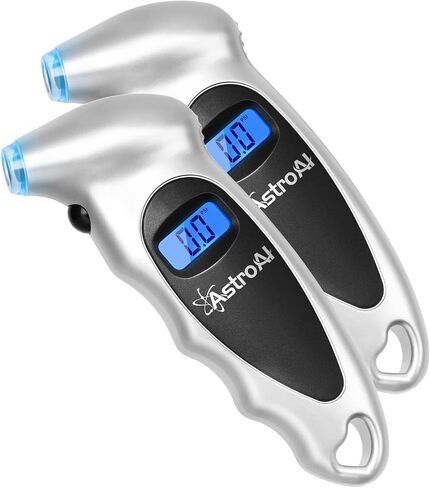 AstroAI 2 Pack Digital Tire Pressure Gauge 150 PSI 4 Settings for Car Truck Bicycle with Backlit LCD and Non-Slip Grip Car Accessories in Saudi Arabia