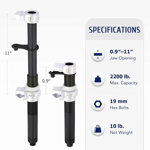 OMT Strut Spring Compressor, 11" Universal Coil Spring Compressor, 2 Heavy Duty Rods with Safety Bracket Spring Compressor Tool Automotive for Car Truck ATV UTV, 2200 lb Capacity, Black in Saudi Arabia