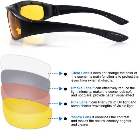 3 Pair Motorcycle Riding Glasses Padding Goggles UV Protection Dustproof Windproof Motorcycle Sunglasses for Outdoor Actives in Kuwait