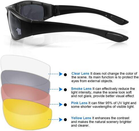 3 Pair Motorcycle Riding Glasses Padding Goggles UV Protection Dustproof Windproof Motorcycle Sunglasses for Outdoor Actives in Kuwait