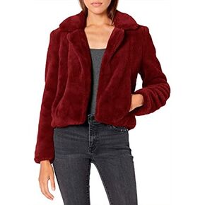 [BLANKNYC] womens Solid Cropped Faux Fur Jacket, Comfortable & Stylish Coat in Saudi Arabia
