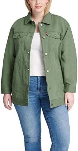 Levi's Women's Oversized Long Cotton Trucker Jacket (Standard and Plus Sizes) in Saudi Arabia