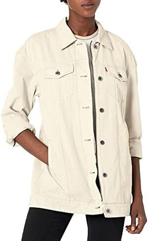 Levi's Women's Oversized Long Cotton Trucker Jacket (Standard and Plus Sizes) in Saudi Arabia