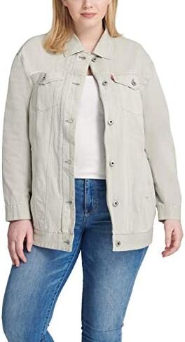 Levi's Women's Oversized Long Cotton Trucker Jacket (Standard and Plus Sizes) in Saudi Arabia
