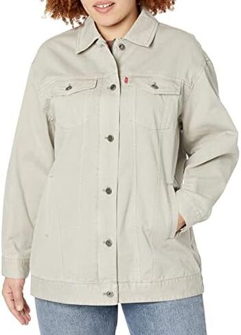 Levi's Women's Oversized Long Cotton Trucker Jacket (Standard and Plus Sizes) in Saudi Arabia