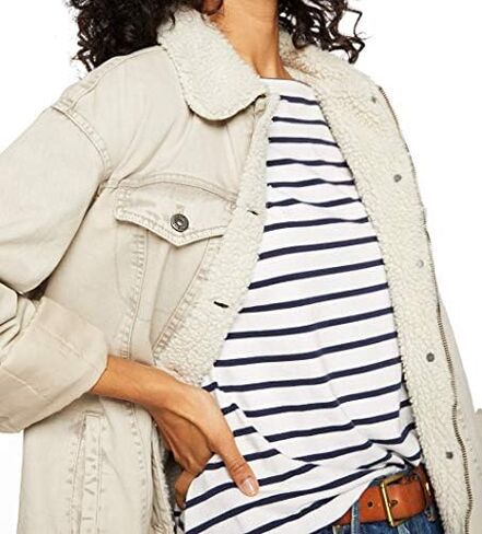 Levi's Women's Washed Cotton Sherpa Trucker Jacket (Standard & Plus Sizes) in Saudi Arabia