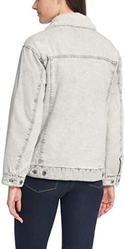Levi's Women's Washed Cotton Sherpa Trucker Jacket (Standard & Plus Sizes) in Saudi Arabia