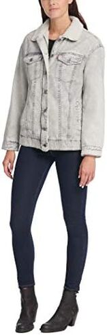 Levi's Women's Washed Cotton Sherpa Trucker Jacket (Standard & Plus Sizes) in Saudi Arabia