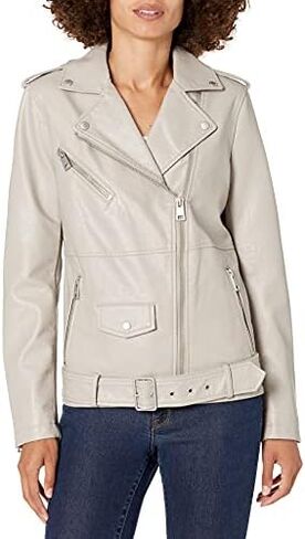 Levi's Women's Oversized Faux Leather Belted Motorcycle Jacket (Standard & Plus Sizes) in Kuwait