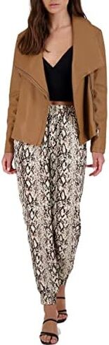 BB DAKOTA Women's Up to Speed Vegan Leather Jacket with Rib Knit Undersleeve in Kuwait