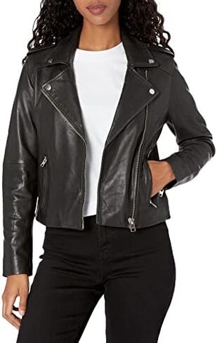 Lucky Brand Women's Classic Leather Moto Jacket in Saudi Arabia