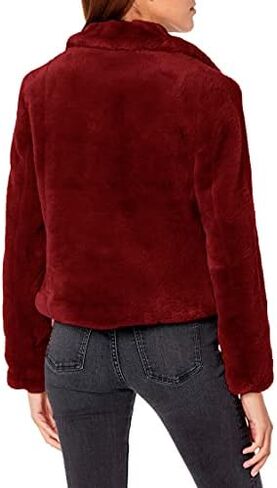 [BLANKNYC] womens Solid Cropped Faux Fur Jacket, Comfortable & Stylish Coat in Saudi Arabia