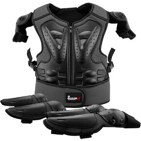 StarknightMT Kids Motorcycle Armor Suit Dirt Bike Gear Riding Protective Chest Spine Back Protector Shoulder Arm Elbow Knee Protector Pads for Cycling Skateboard,Skiing,Skating,Off-Road