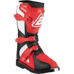 Answer Racing 446644 Powersports Motocross Protection Gear: أحذية AR1، أسود/أحمر، مقاس الشباب 4، زوج واحد in Kuwait