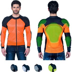 WICKED STOCK Motorcycle Armor Shirt for Men Womens-Motorcycle Body Armor-CE Protective Padded Riding Shirt (Black, Large)