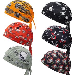 قبعات جمجمة Dew Rag للرجال، غطاء رأس لعرق ركوب الدراجات، بطانة خوذة دراجة نارية باندانا دو راجز in Kuwait