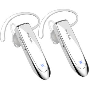 [2 Pack] Bluetooth Earpiece Wireless Handsfree Headset V5.0 24 Hrs Driving | with Microphone 60 Days Standby Bluetooth Headset for iPhone Android Driver Cell Phone Calls in Saudi Arabia