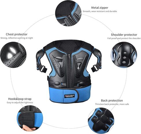 ElCYCO الأطفال دراجة نارية درع البدلة الترابية دراجة والعتاد حامي الصدر موتوكروس للأطفال الدراجة الترابية الصدر معدات واقية مع الكوع منصات الركبة الحرس لركوب الدراجات in Kuwait