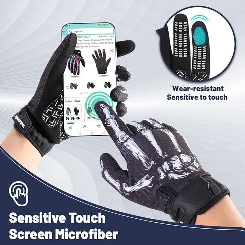 RIGWARL Touchscreen Non-Slip Skeleton Motorcycle Gloves for Men and Women, Joker Gloves for Cycling, Dirt Bike, Mountain Bike and Riding in Saudi Arabia