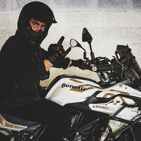Harssidanzar Leather Motorcycle Gloves for Men Touchscreen Hard Knuckles GM028 in Saudi Arabia