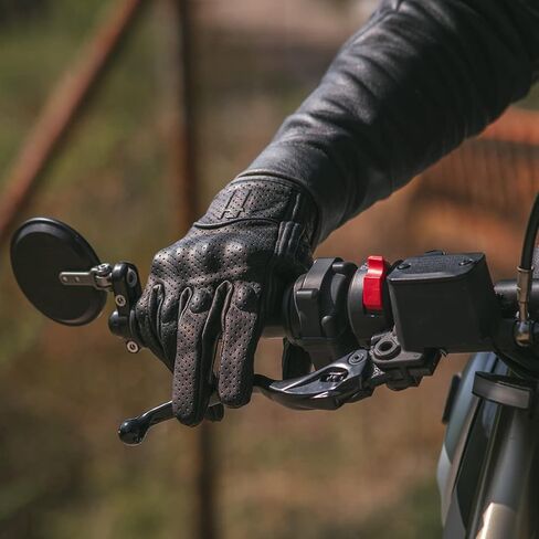 Harssidanzar Leather Motorcycle Gloves for Men Touchscreen Hard Knuckles GM028 in Saudi Arabia