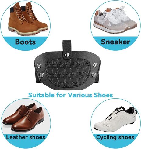 YHTIMIOX Motorcycle Boot Shift Protector 1Pcs 3D Skull Leather Shifter An-tiskid Riding Shoe Protective Pad Suitable for All Kinds of Boots Shoes in Saudi Arabia