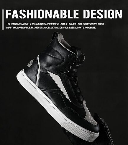 أحذية IRON JIA'S للدراجات النارية، أحذية رجالية كاجوال لركوب الدراجات النارية مقاومة للماء ومضادة للانزلاق ومسامية ودعم الكاحل معدات حماية رياضية قوية باللون الأسود in Kuwait