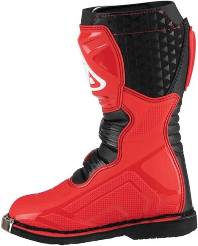 Answer Racing 446644 Powersports Motocross Protection Gear: أحذية AR1، أسود/أحمر، مقاس الشباب 4، زوج واحد in Kuwait