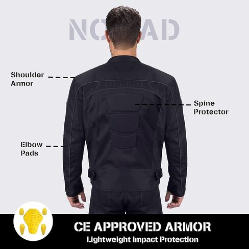 سترة Nomad للدراجات النارية للرجال Ironside Summer Mesh قابلة للتنفس ومدرعة للحماية من الصدمات Cruiser Sportsbike Enduro. in Kuwait