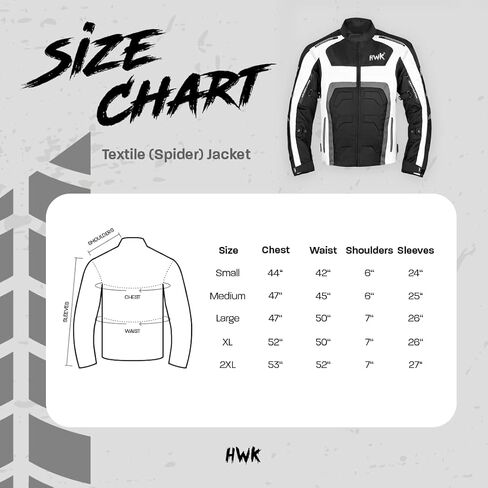 HWK Spyder Motorcycle Jacket for Men with Weather Resistant Cordura Textile Fabric for Enduro Motocross Motorbike Riding and Impact Protection Armor, Dual Sport Motorcycle Riding Jacket (Black, S) in Kuwait